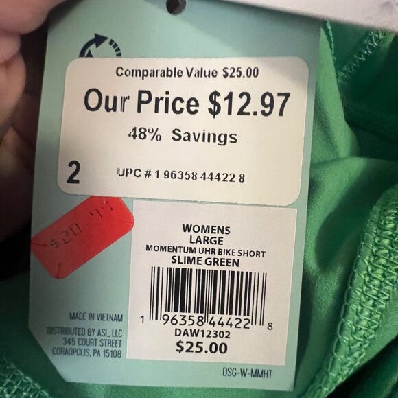 DSG Womens High-Waist Green Compression Shorts Size L - Picture 7 of 9